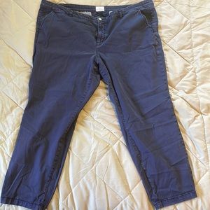 Navy blue plus size pants, relaxed straight leg